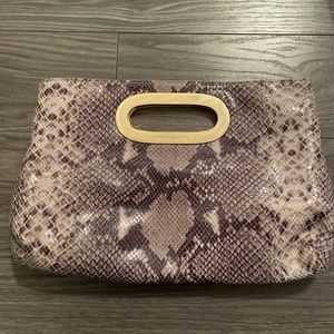 Michael Kors Berkley Python Snake Leather Clutch Purse Bag